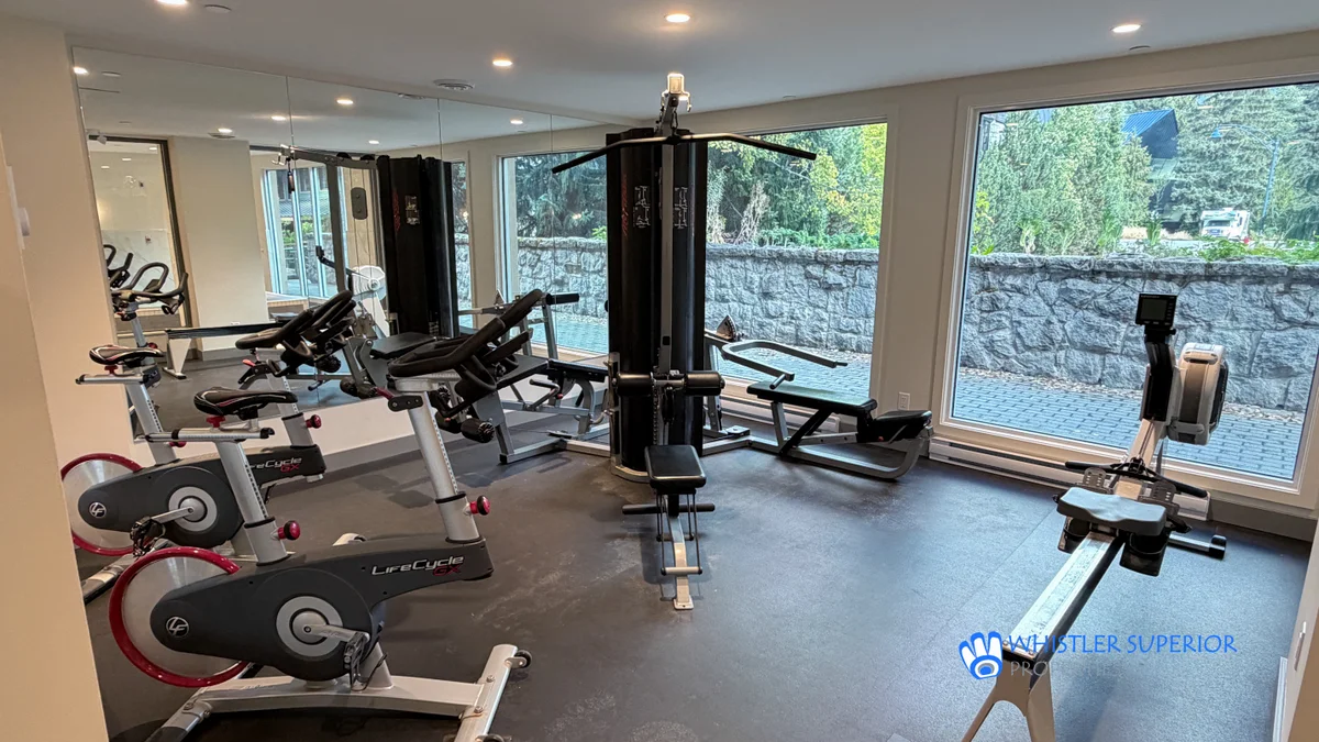Gym located at Eagle Lodge