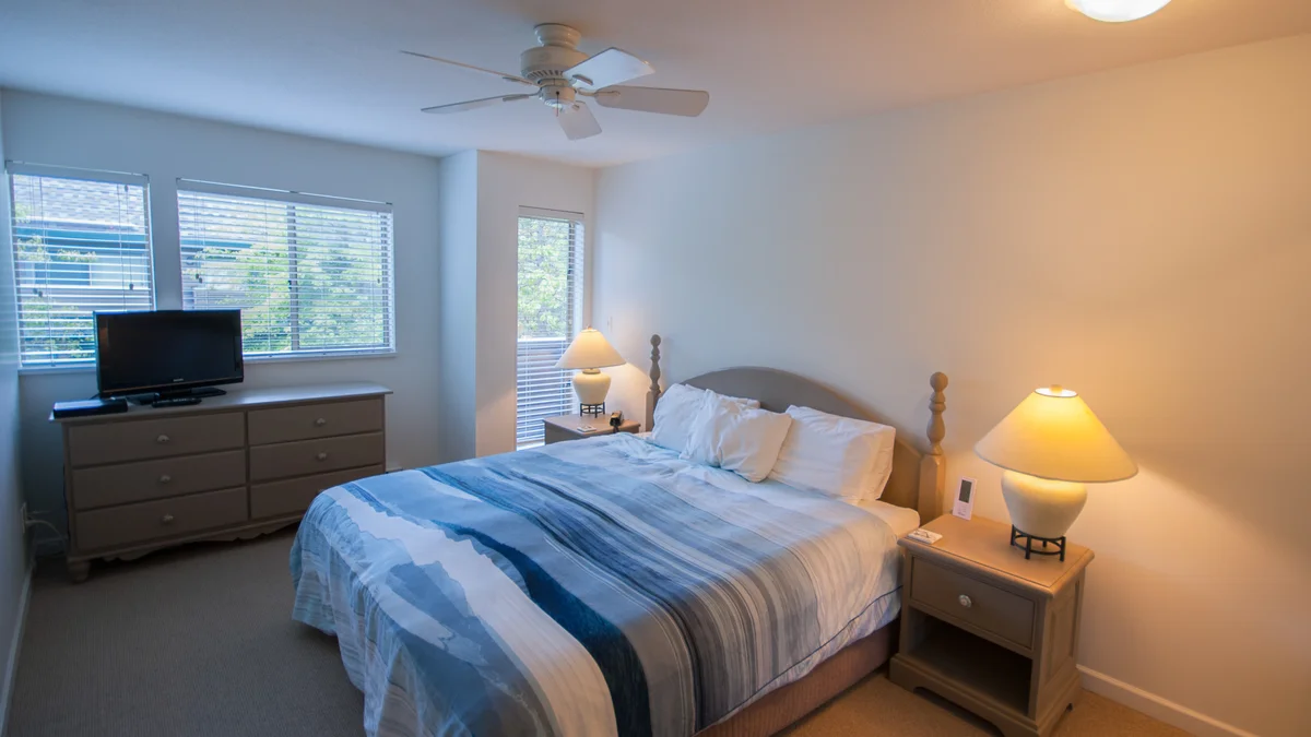 Master bedroom has a King size bed