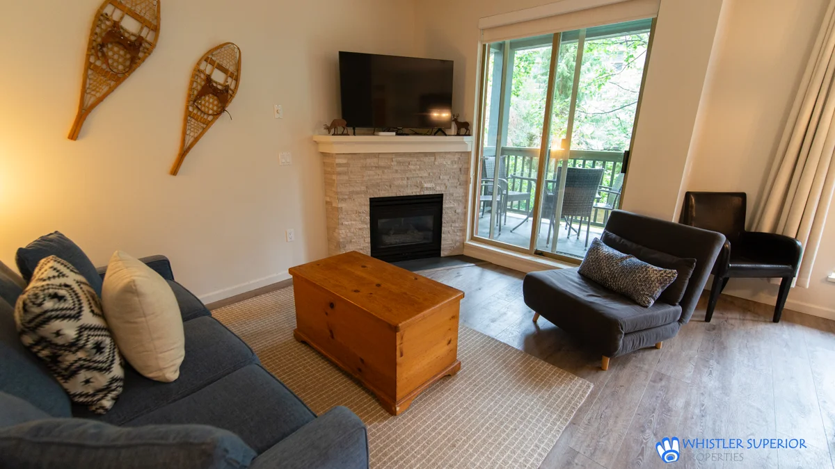 Open concept living area with gas fireplace
