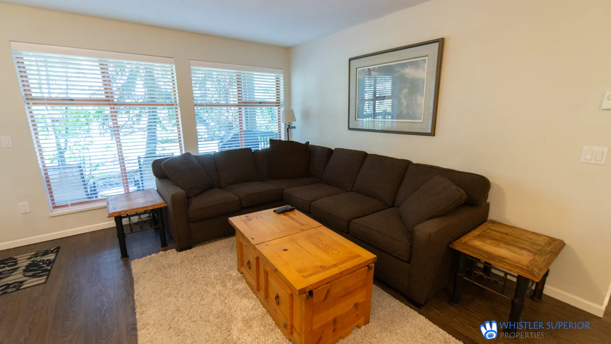 Open plan living area and access to patio
