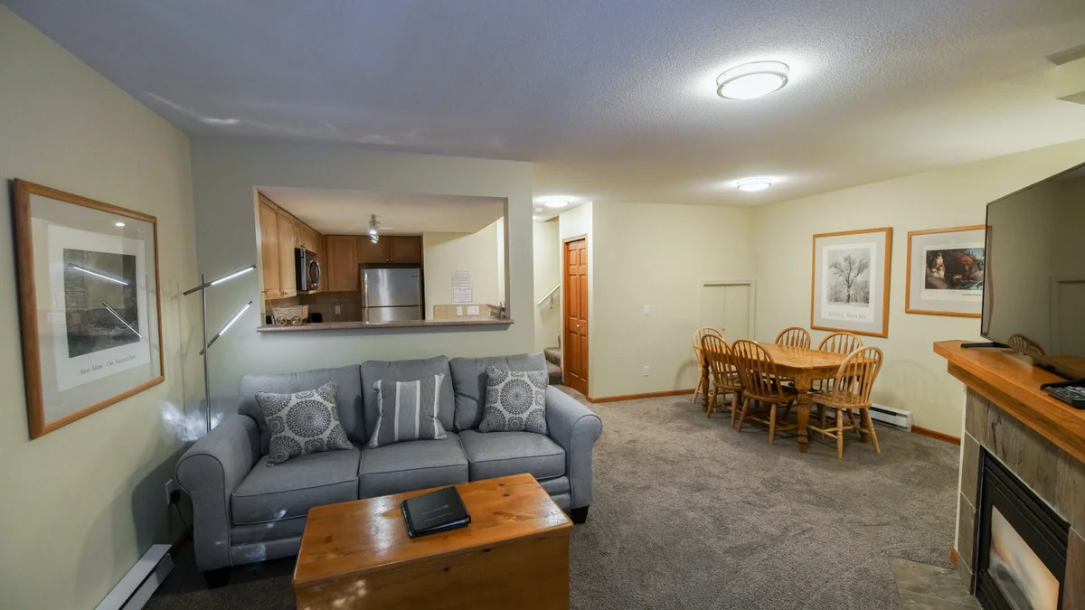 Open plan living, dining and kitchen area