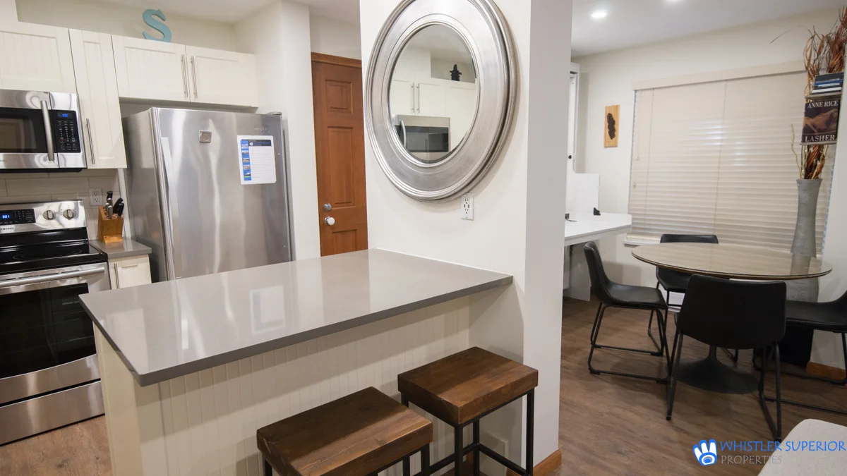 Open concept kitchen and dining area