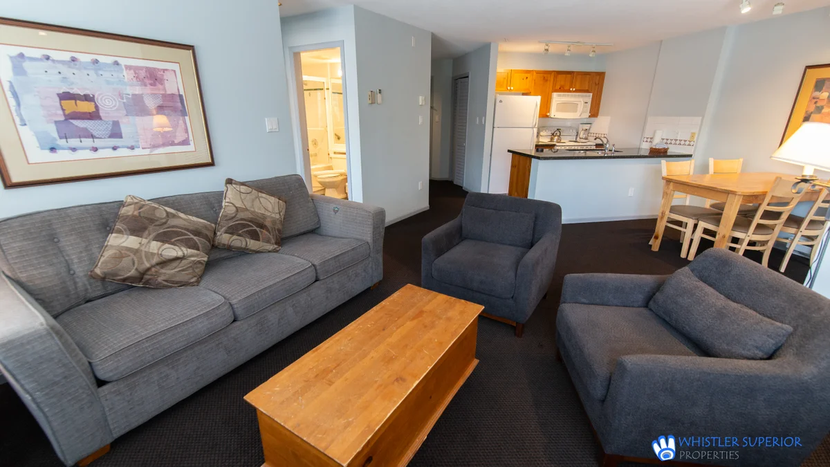 Living area with view of Village stroll