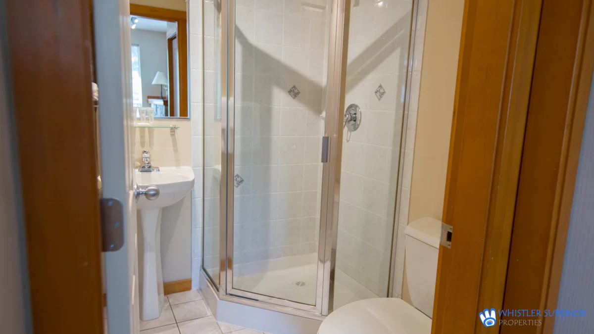 First level bathroom with shower