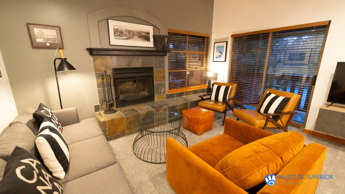 Cozy living area with fireplace