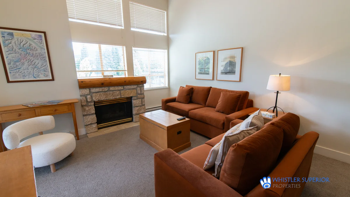 Living area with gas fireplace
