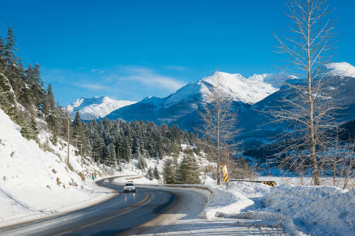 Sea to Sky Highway in winter