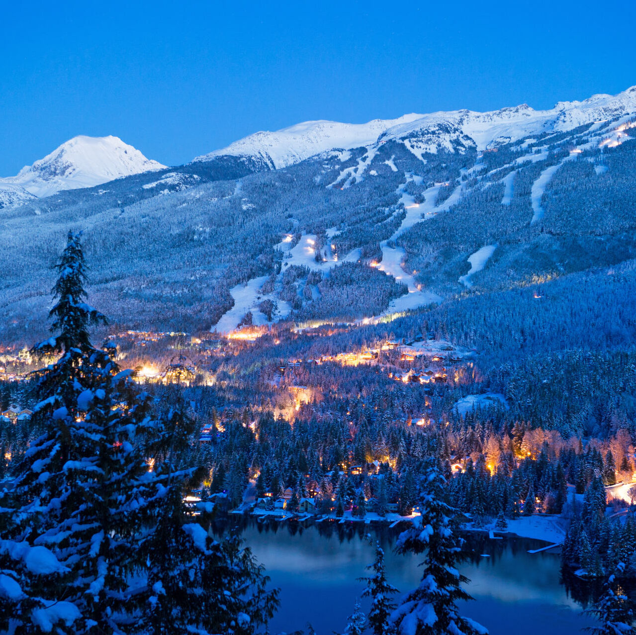 Blackcomb Mountain at dusk